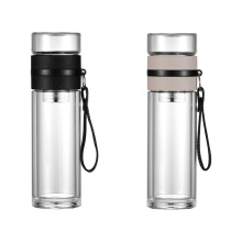 Benutzerdefinierte Logo Doppelschicht-Glasflasche Farbwechsel Glastasse wiederverwendbare Glaskaffeetasse